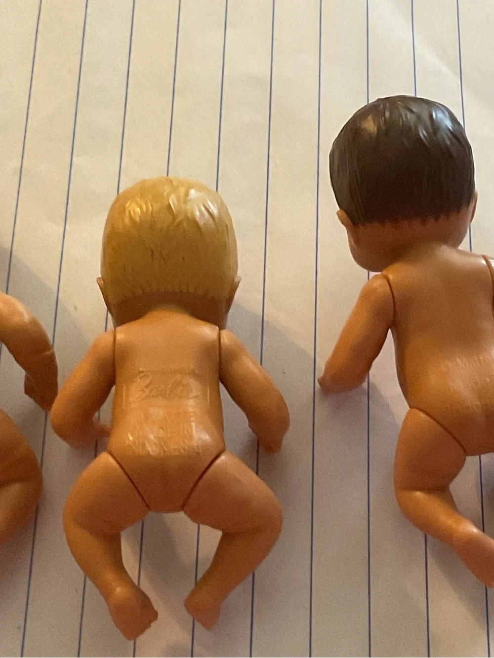 MATTEL BARBIE NEWBORN BABIES 2.5” (3 in set) 2 brown hair and 1 yellow